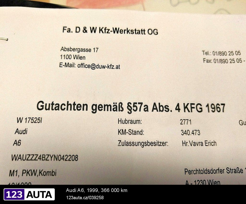 Audi A6, 1999 - pohled č. 4