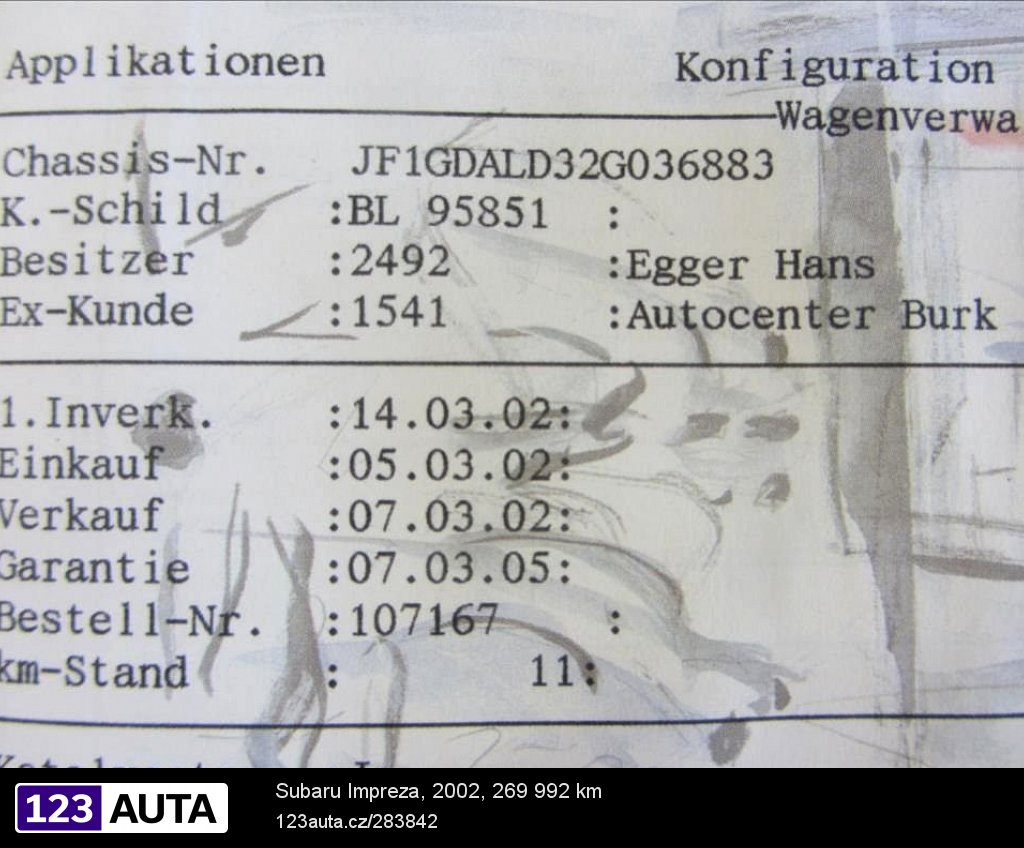 Subaru Impreza, 2002 - pohled č. 8