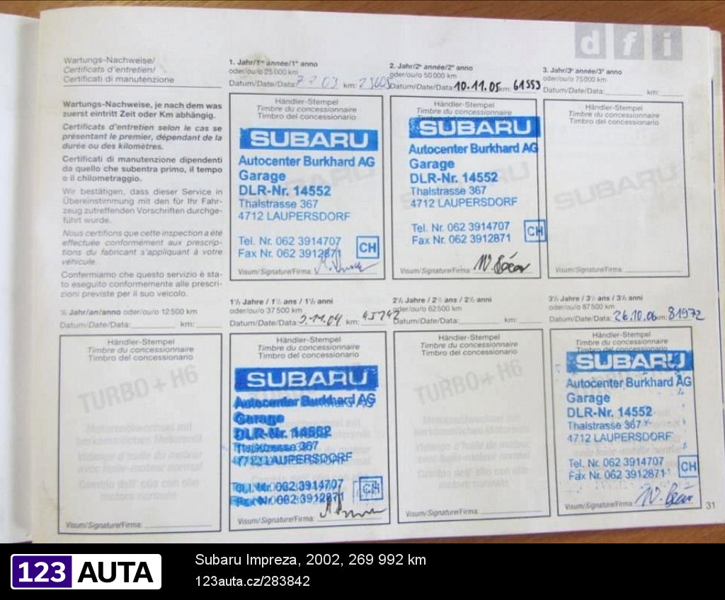 Subaru Impreza, 2002 - pohled č. 9